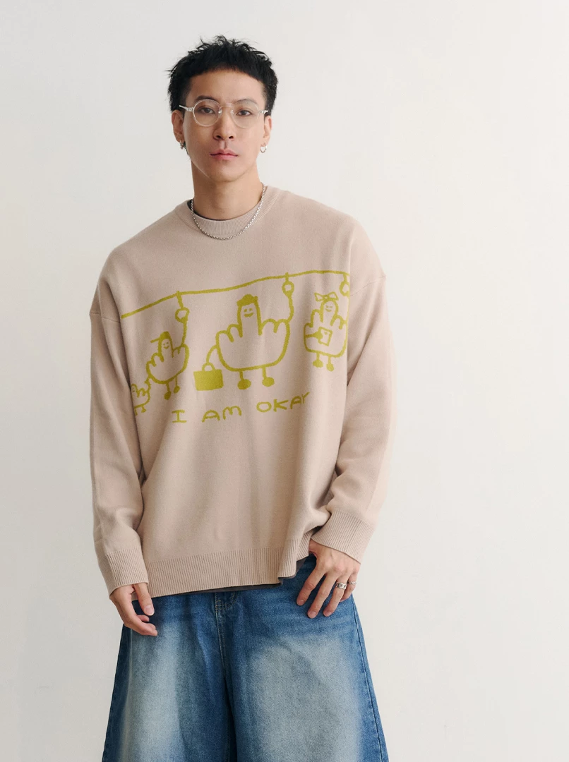 聯名圖案毛衣-S小雞