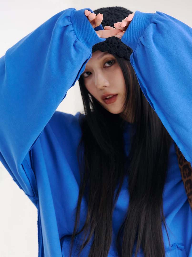 純色連帽隨性大學T