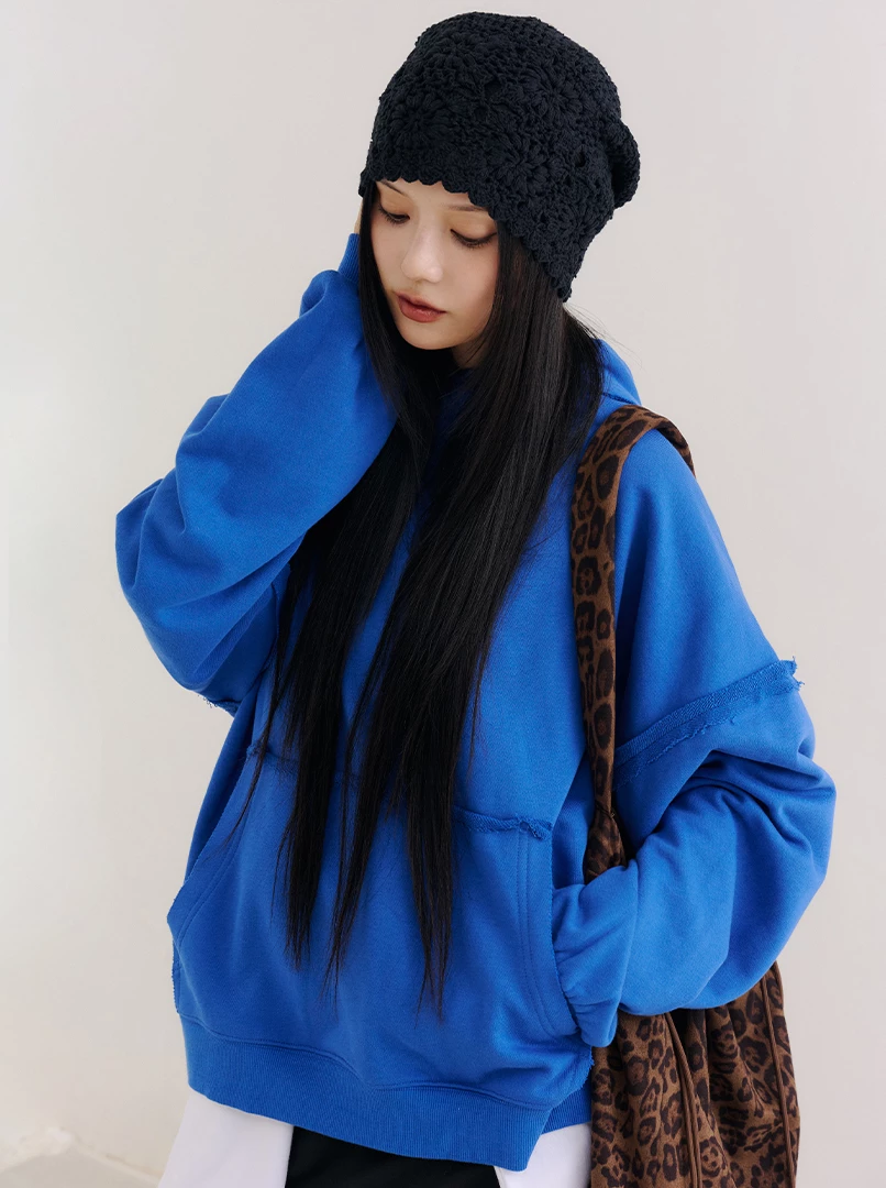 純色連帽隨性大學T