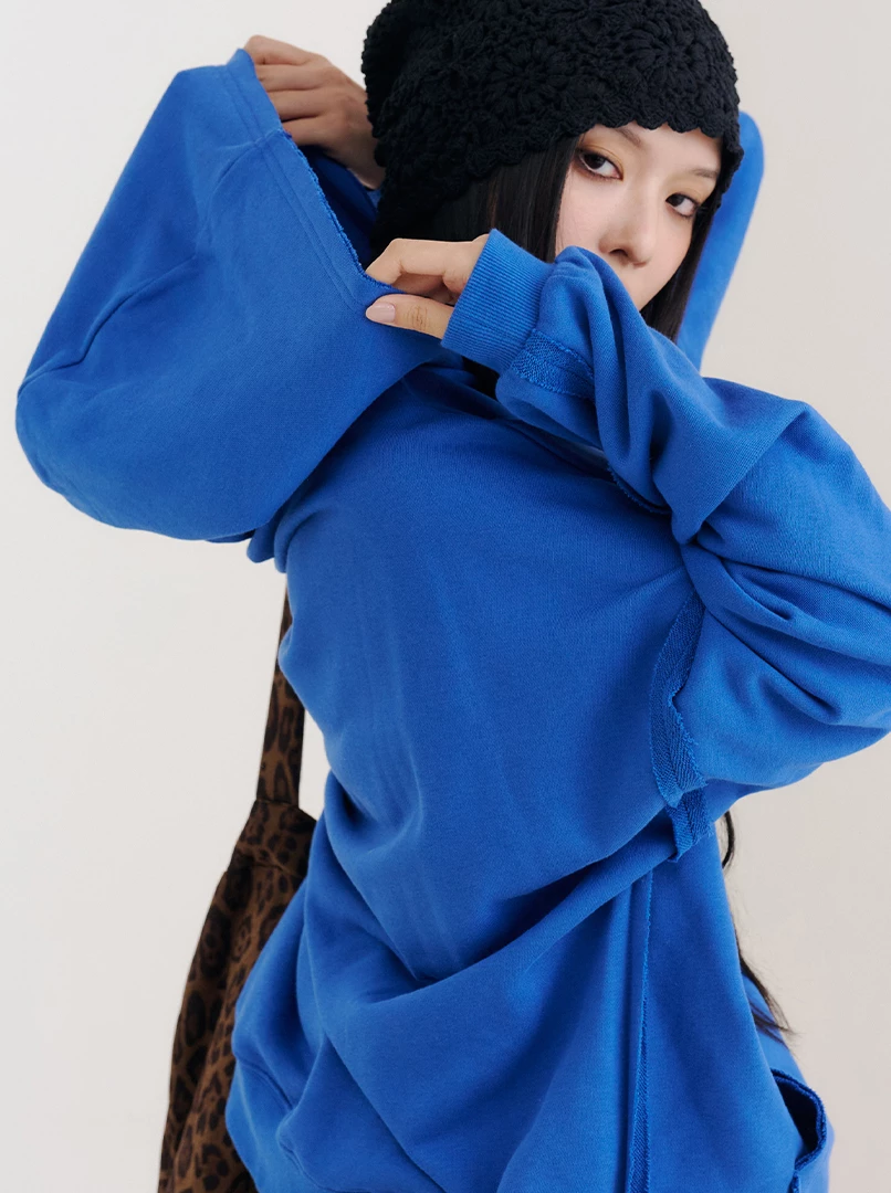 純色連帽隨性大學T