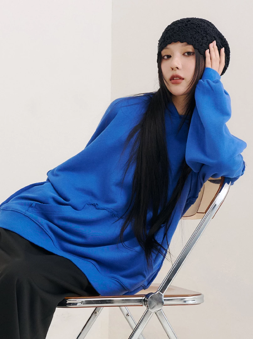 純色連帽隨性大學T