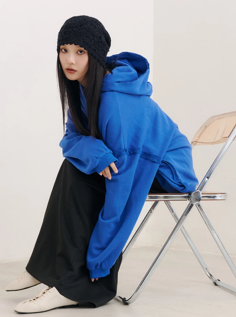 純色連帽隨性大學T