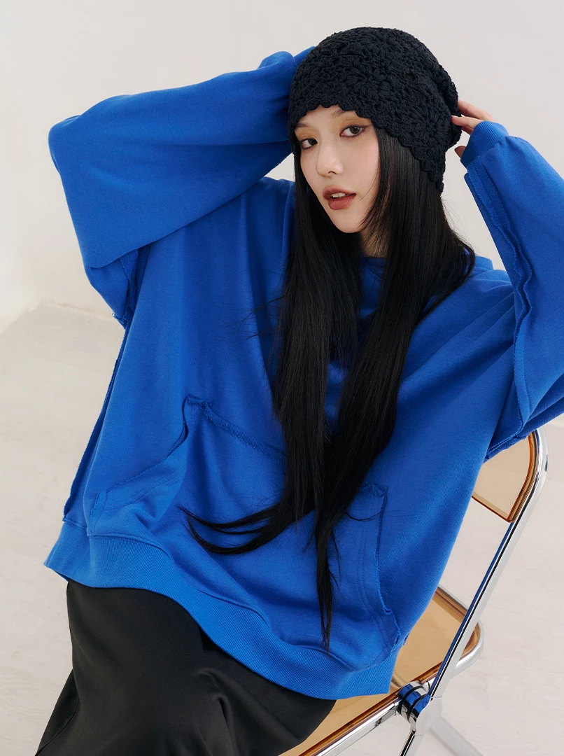 純色連帽隨性大學T