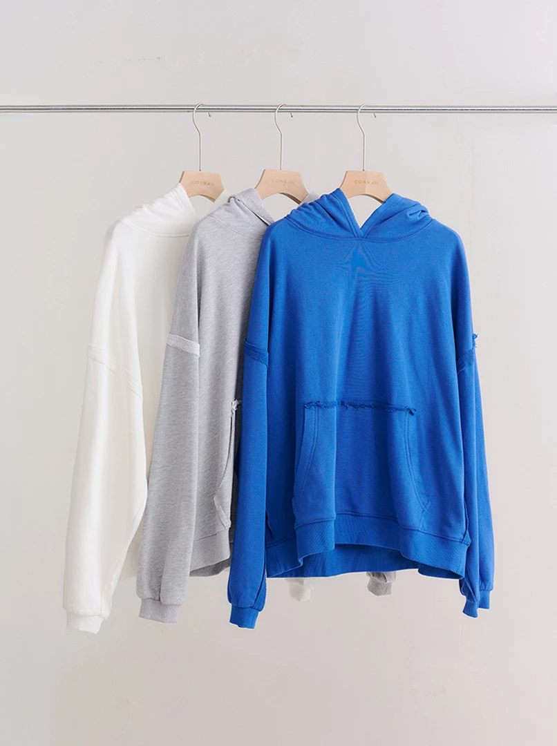 純色連帽隨性大學T