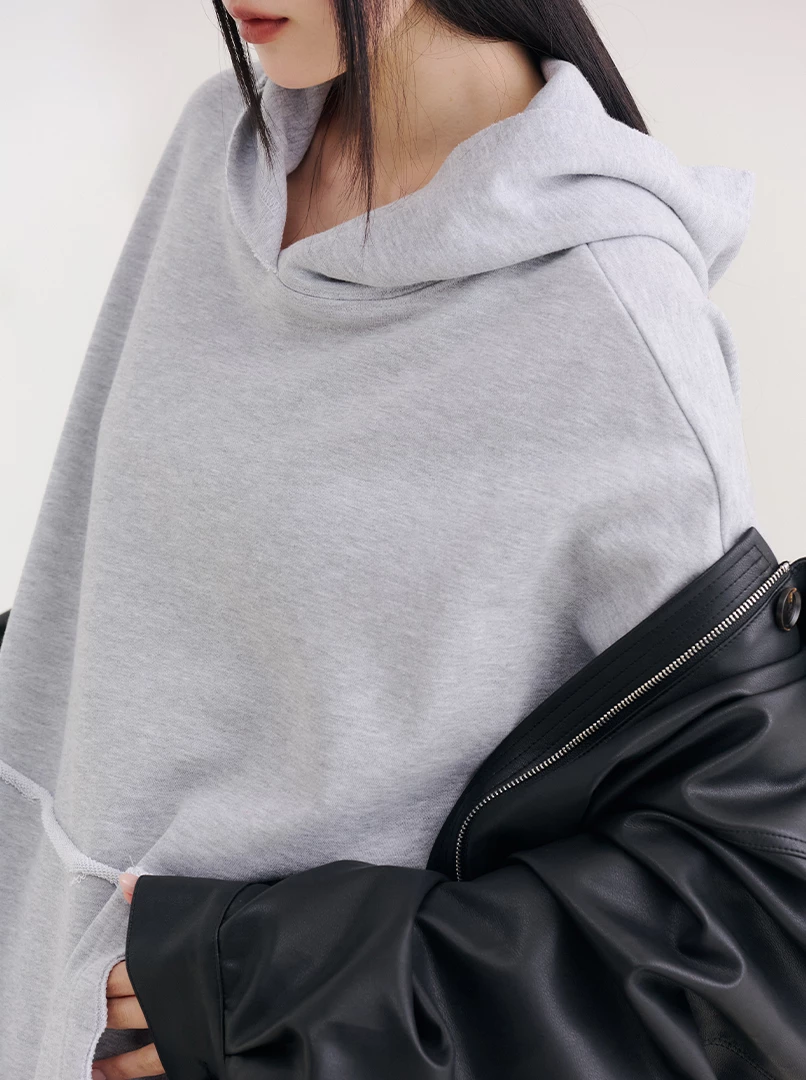 純色連帽隨性大學T