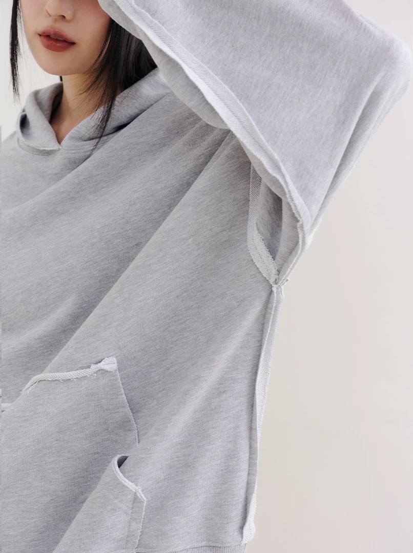 純色連帽隨性大學T