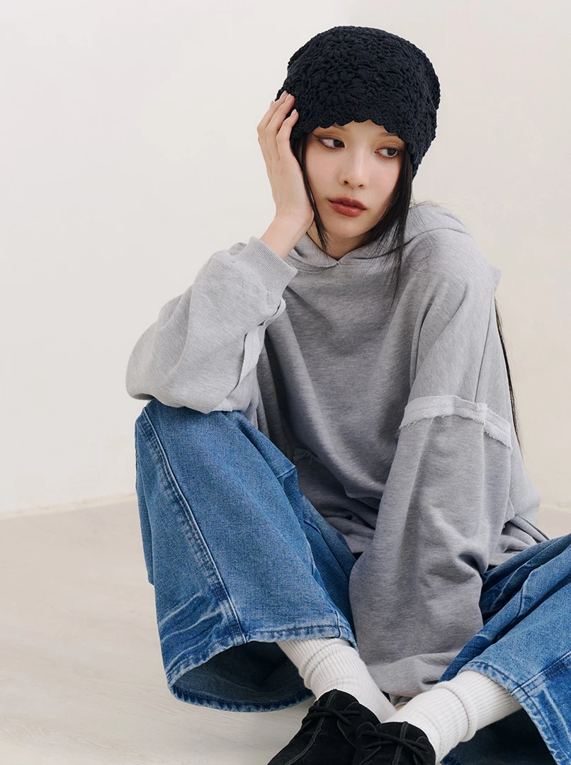 純色連帽隨性大學T