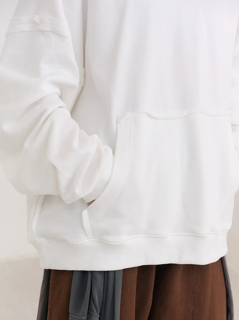 純色連帽隨性大學T