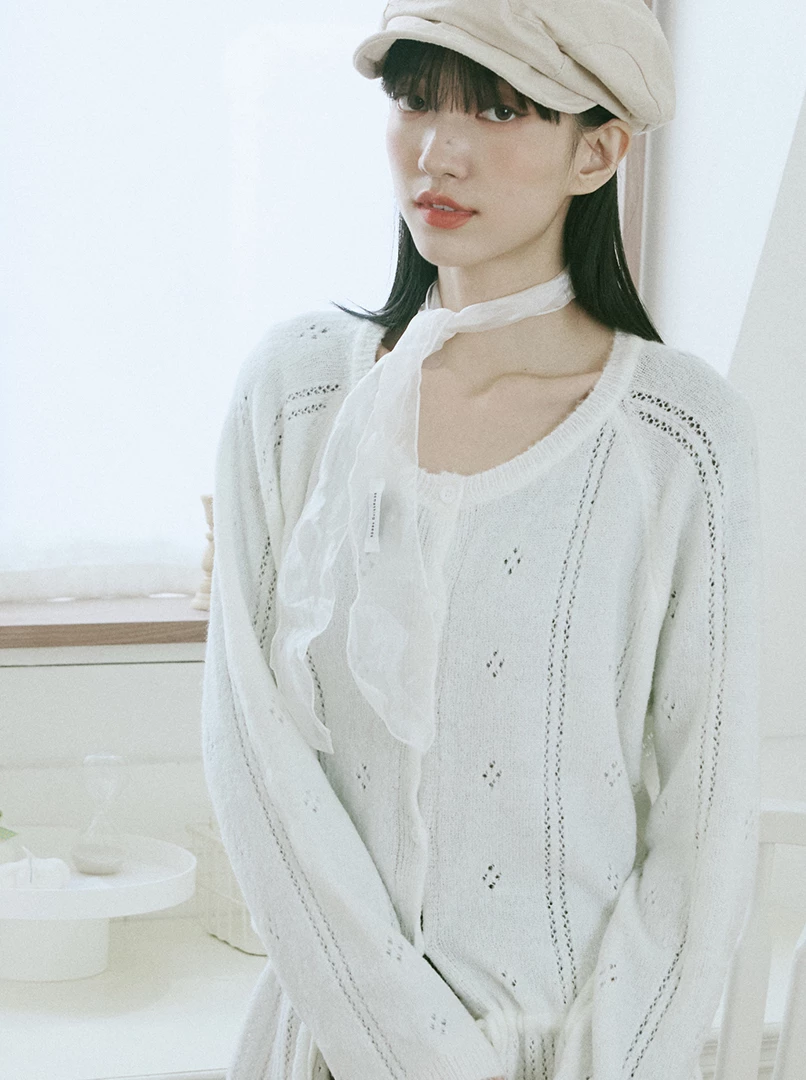 氣質鉤花鏤空抽繩上衣