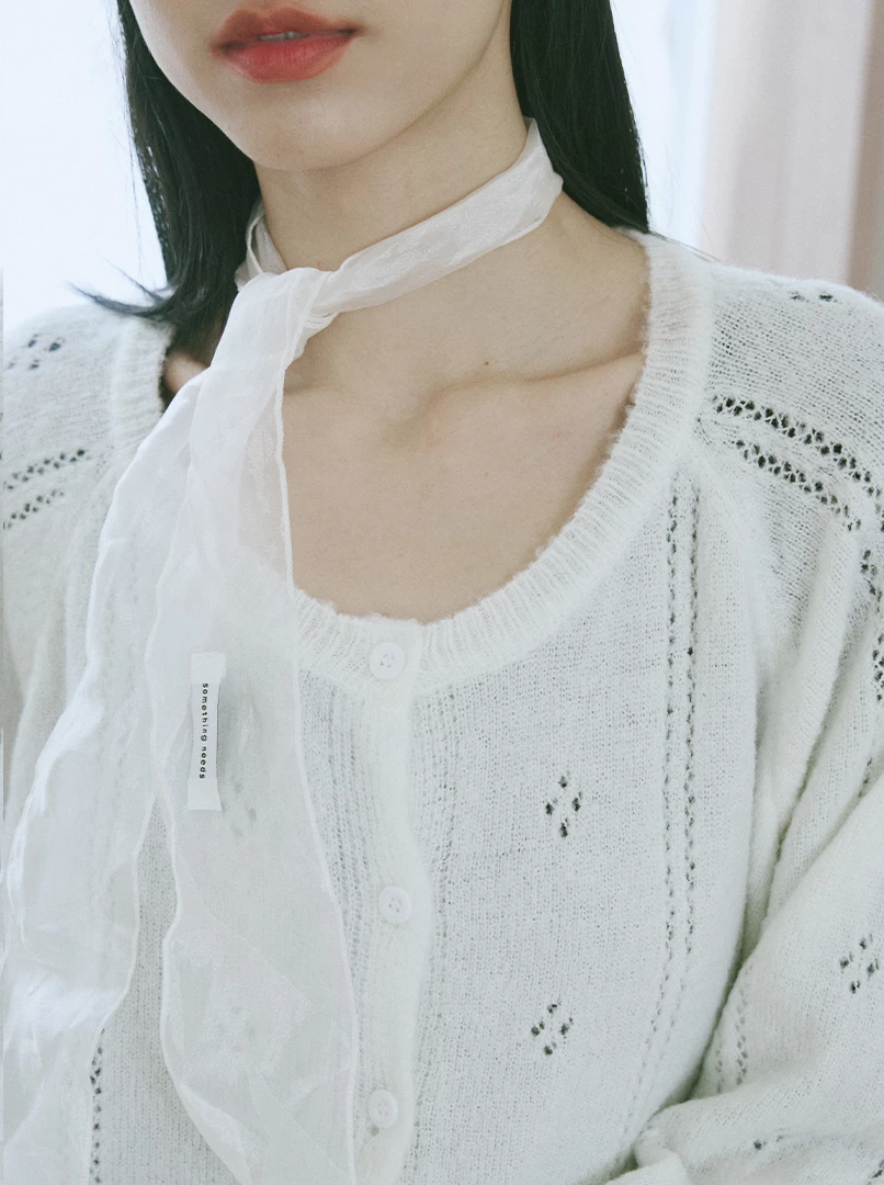 氣質鉤花鏤空抽繩上衣