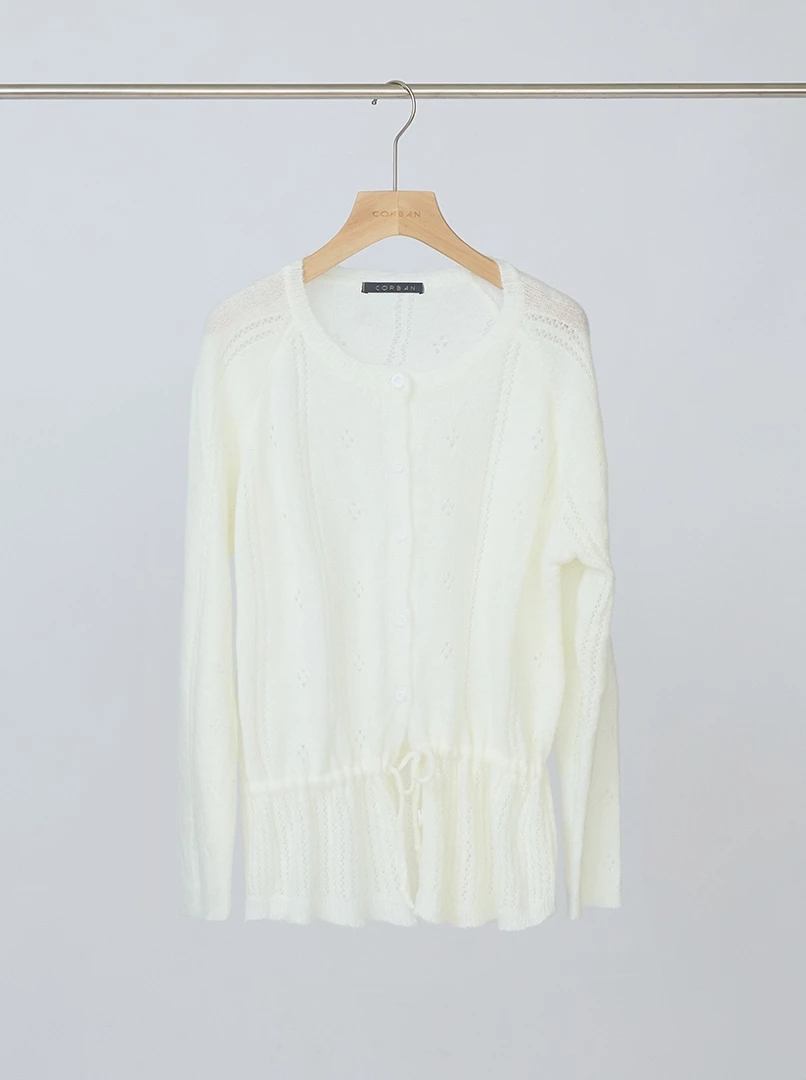 氣質鉤花鏤空抽繩上衣