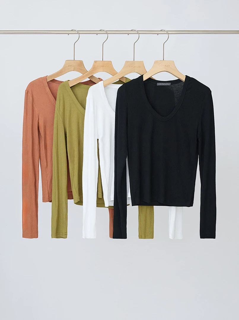 U領打底長袖上衣